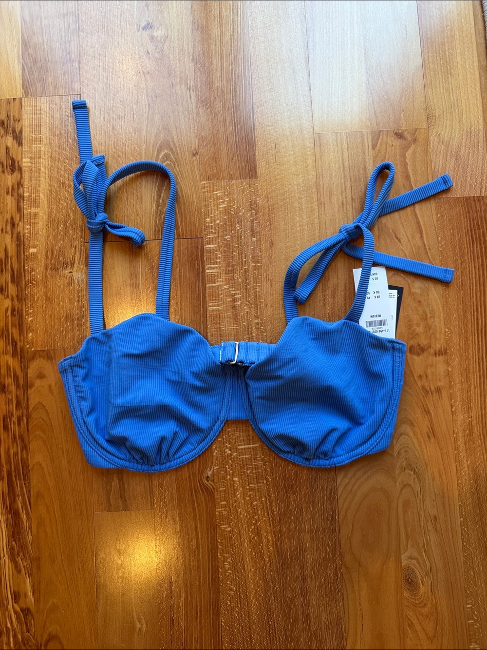 Abercrombie & Fitch Blue Ribbed Underwire Bikini Top